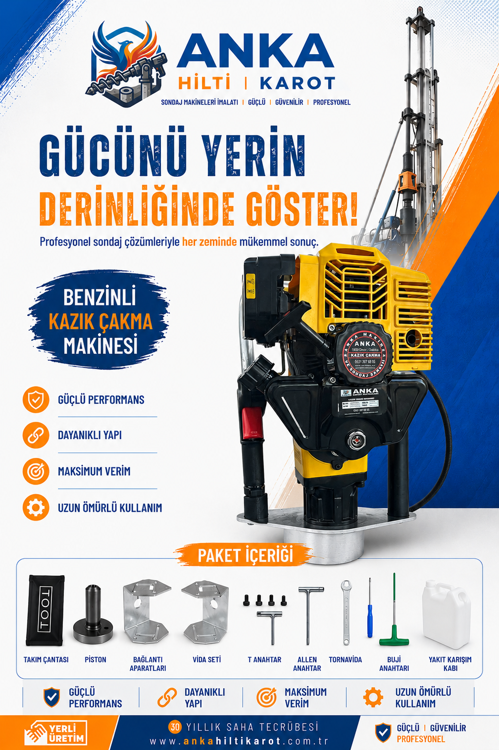 Özel Üretim Bnezinli Kazık Çakma - Anka Hilti Karot